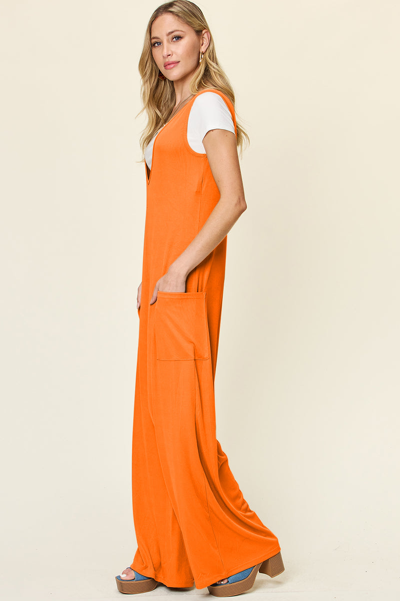 Sleeveless Wide Leg Jumpsuit with Pockets